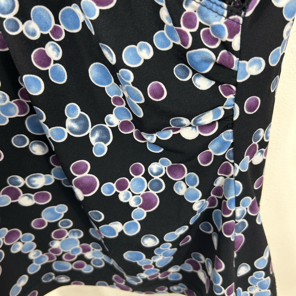 VTG IZ Byer Babydoll Top Y2K Women’s M Ruched Sleeve Milkmaid Polka Dot Fairy - Picture 6 of 10